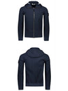 Soft Shell Brushed Lining Zip Up Hoodie Navy - STONE ISLAND - BALAAN 5