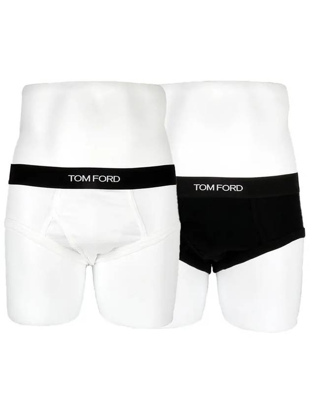 Men's Cotton Logo Waistband Briefs 2 Pack - TOM FORD - BALAAN 2