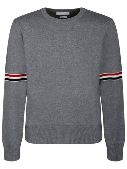 Men's Milan Stitch Armband Crew Neck Knit Top Light Grey - THOM BROWNE - BALAAN 2