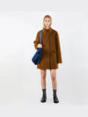 Oversized China Collar Half Coat Camel Brown - VOYONN - BALAAN 5