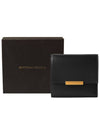 Logo 3-Fold Calfskin Half Wallet Black - BOTTEGA VENETA - BALAAN 6