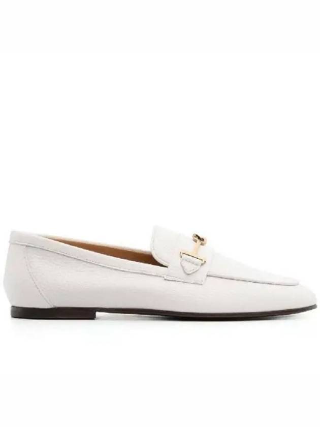 Women's Double T Logo Leather Loafers White - TOD'S - BALAAN 2