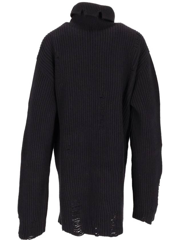 TONE HIGH NECK OVERSIZE JUMPER WITH THORNS EMBROID - ANN DEMEULEMEESTER - BALAAN 4