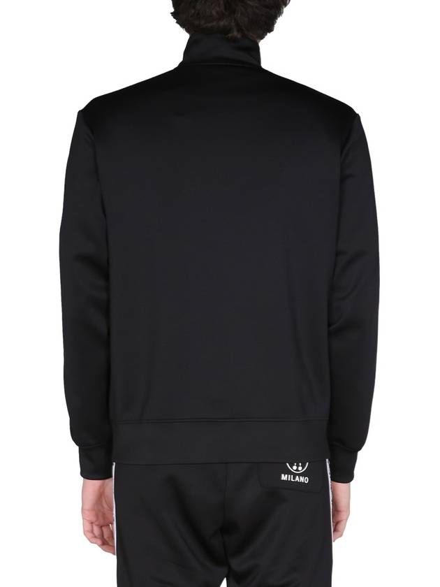 logo zip-up track jacket black - MOSCHINO - BALAAN 4