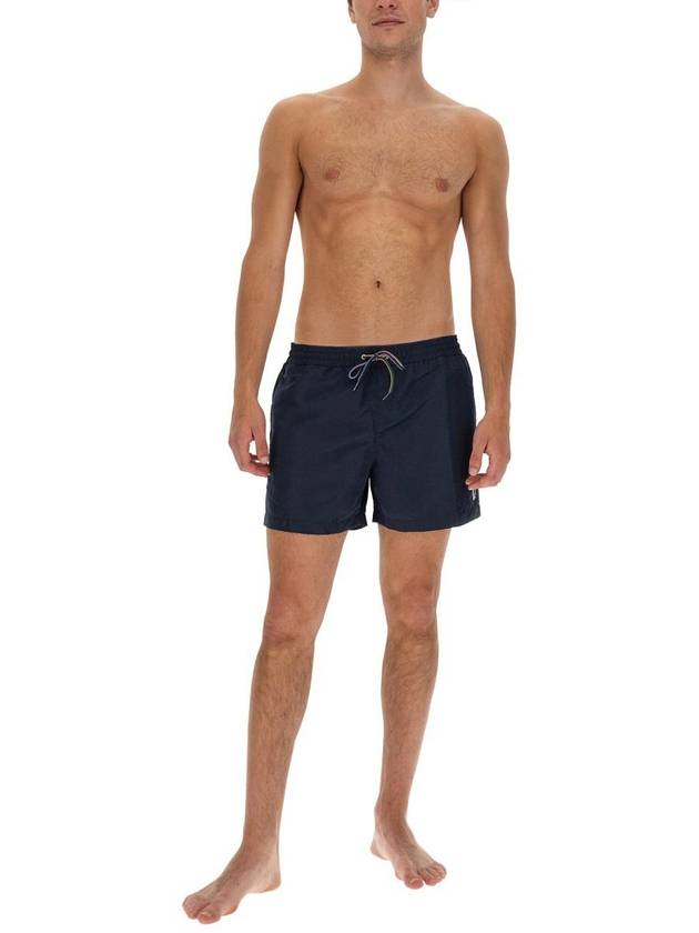 Men's Zebra Logo Swim Shorts Navy - PAUL SMITH - BALAAN 3