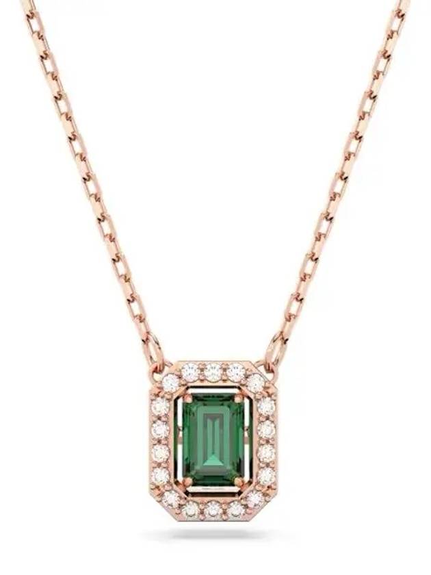 Una Millenia Octagon Pendant Necklace Green Rose Gold - SWAROVSKI - BALAAN 3