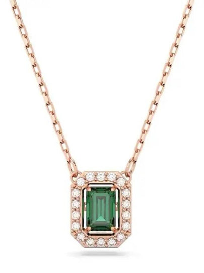 Una Millenia Octagon Pendant Necklace Green Rose Gold - SWAROVSKI - BALAAN 2