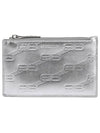 Embossed Monogram Card Wallet Silver - BALENCIAGA - BALAAN 1