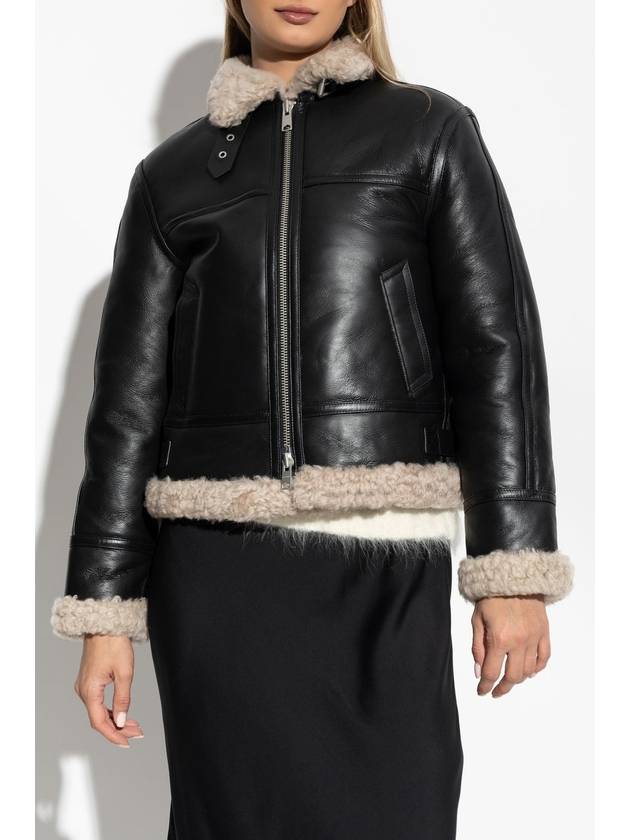 Shearling leather jacket black - ALLSAINTS - BALAAN 4