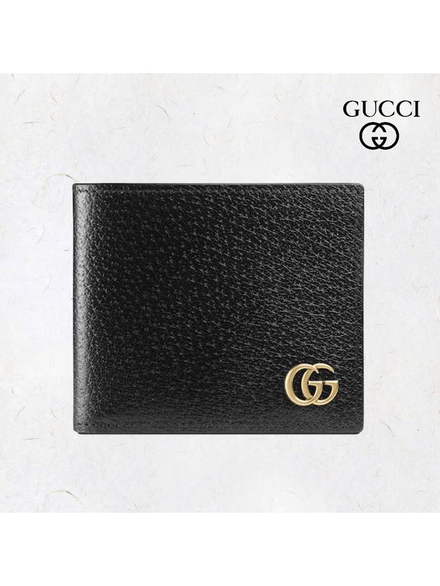 GG Marmont Leather Bi Fold Wallet Black Gold - GUCCI - BALAAN 2