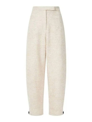 Women s Button Cuff Boucle Pants Beige - EMPORIO ARMANI - BALAAN 1