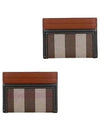 Check Two-Tone Leather Card Wallet Dark Birch Brown - BURBERRY - BALAAN 2