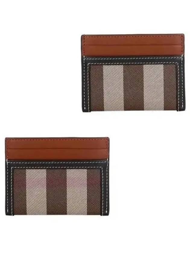 Check Two-Tone Leather Card Wallet Dark Birch Brown - BURBERRY - BALAAN 2