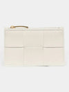 Zipper Leather Card Wallet White - BOTTEGA VENETA - BALAAN 4