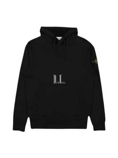 Cotton Fleece Garment Dyed Hoodie Black - STONE ISLAND - BALAAN 2