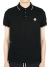 Men s three line collar wappen PK short sleeve black 8A70300 84556 999 - MONCLER - BALAAN 2