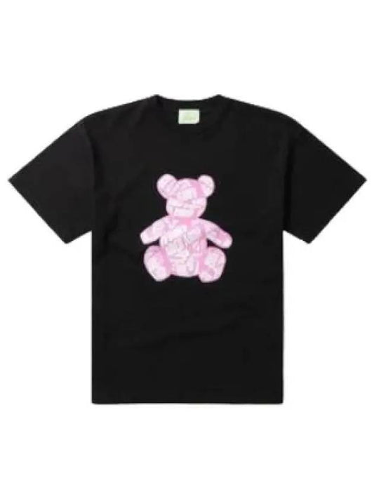 Aries Taped Teddy Tee Black Short Sleeve T Shirt - ARIES - BALAAN 1