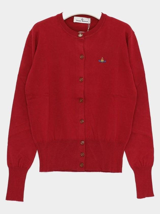 Logo Patch Cardigan Red - VIVIENNE WESTWOOD - BALAAN 2