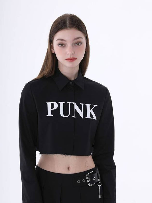 0 1 punk crop shirt BLACK - CLUT STUDIO - BALAAN 1