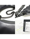 199583DGQ 38NN Black Calfskin AVA Chain Hobo Medium Shoulder Bag - CELINE - BALAAN 7