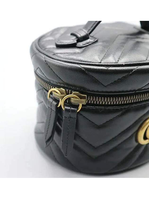 598594 Black leather GG Marmont mini backpack - GUCCI - BALAAN 5