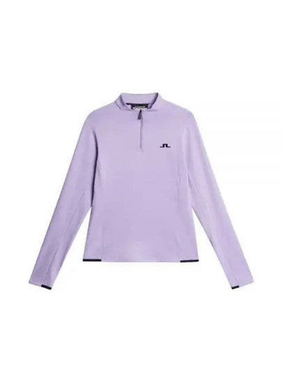 Steffi Mid Layer Quarter Zipper Long Sleeve T-Shirt Lavender Melange - J.LINDEBERG - BALAAN 2