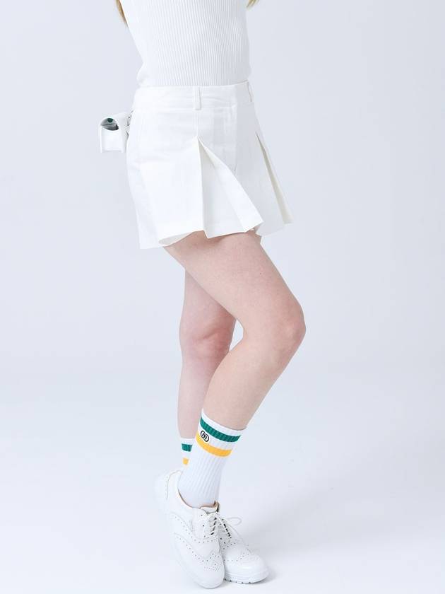 Doyou Know MC Women s Cotton Span Front Zipper Pleated Skirt Type White Shorts DO3242HPT13 - DOYOUKNOWMC GOLF WEAR - BALAAN 4