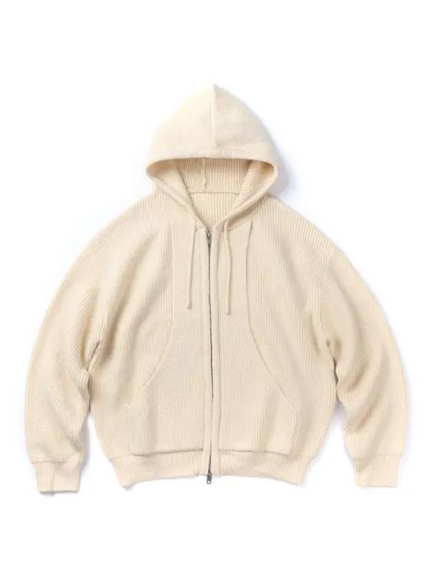 Two Way Zip-Up Hoodie Knit Cream - INDUST - BALAAN 2