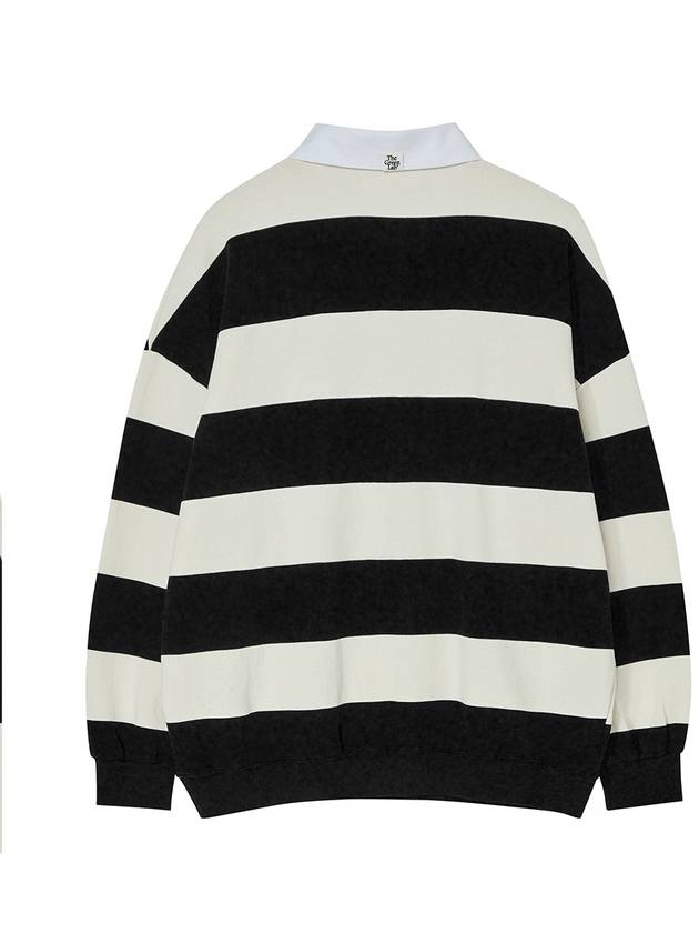 Striped Rugby Collar Sweatshirt Black - THE GREEN LAB - BALAAN 5