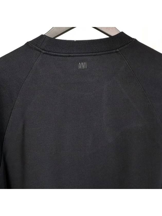 Small Heart Logo Sweatshirt Black - AMI - BALAAN 9