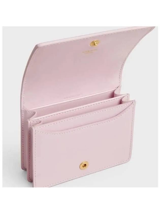 Triomphe Business Shiny Calfskin Card Wallet Pastel Pink - CELINE - BALAAN 5