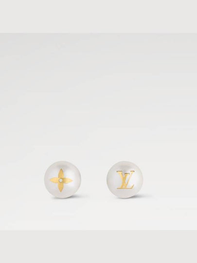 My Mix Pearl Earrings Gold White - LOUIS VUITTON - BALAAN 2