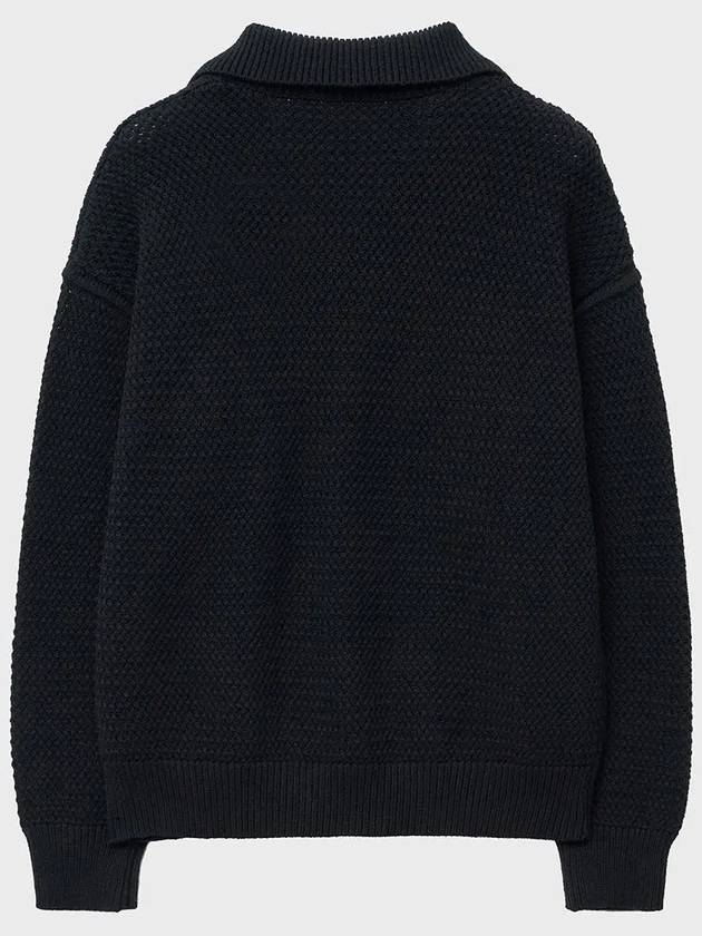 Overfit heavy polo knit black - NOIRER - BALAAN 10