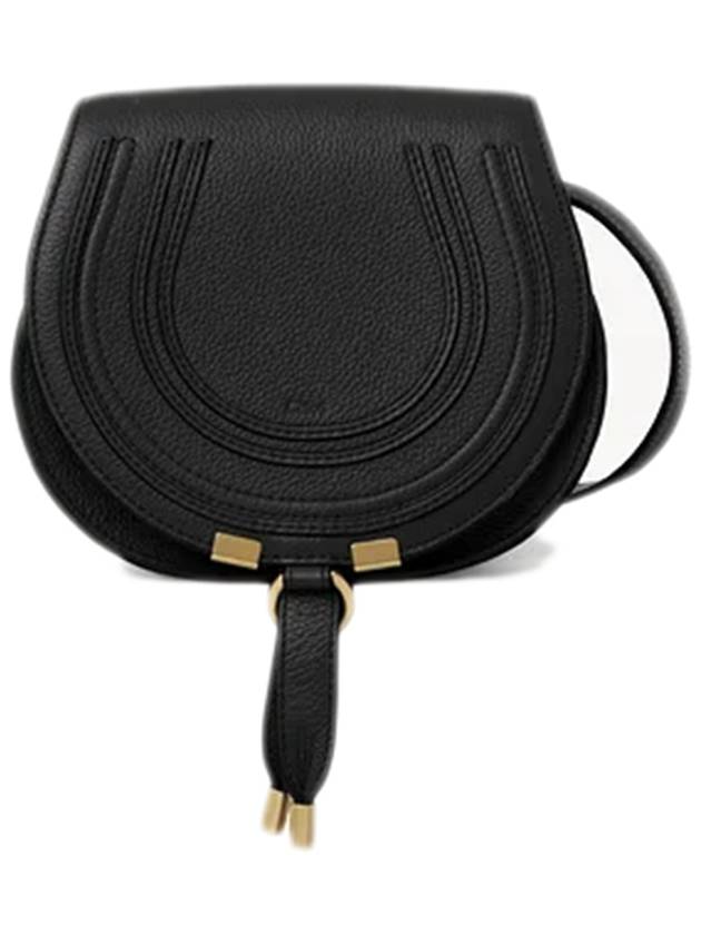 Marcie Saddle Small Grained Leather Cross Bag Black - CHLOE - BALAAN 2