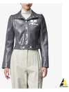 Iconic Vinyl Crop Jacket Steel Grey - COURREGES - BALAAN 2