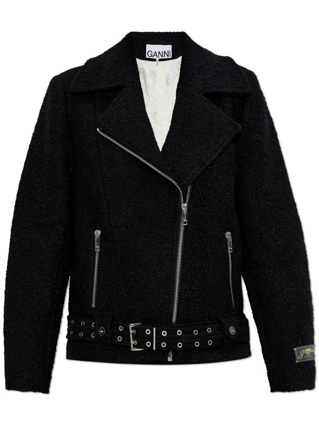 Ganni Jacket With Wool Finish, Women's, Black - GANNI - BALAAN 1