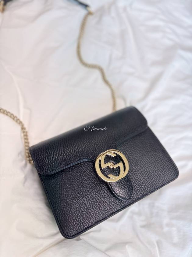 Interlocking GG Chain Small Cross Bag Black - GUCCI - BALAAN 10