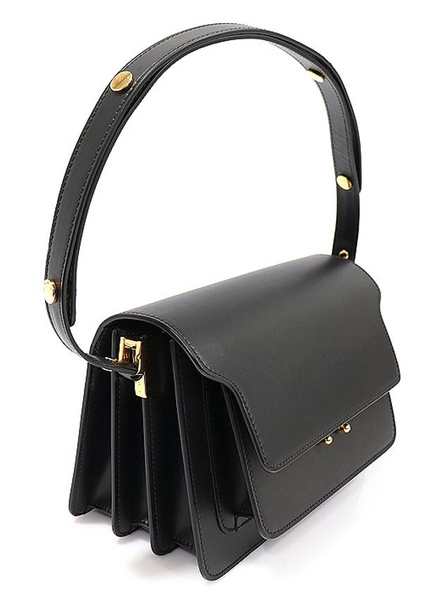 SBMPN09NO1 Matte Black Smooth Calfskin Gold Trunk Medium Shoulder Bag - MARNI - BALAAN 3