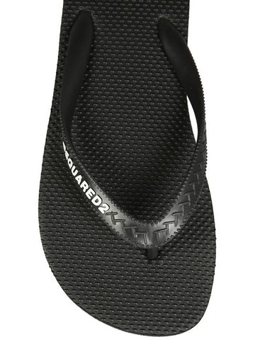 Logo Detail Flip Flop Black - DSQUARED2 - BALAAN.