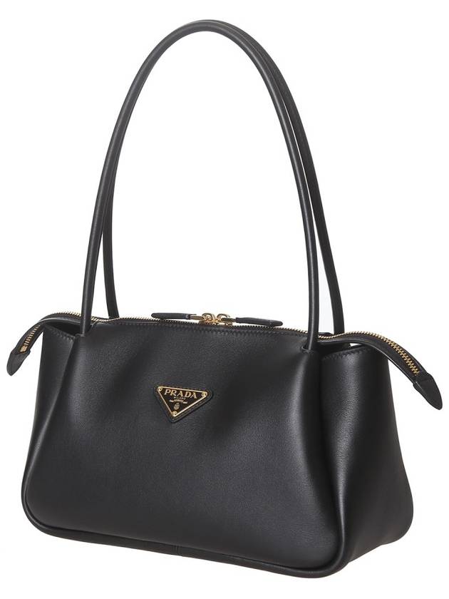 Triangle Logo Medium Shoulder Bag Black - PRADA - BALAAN 3