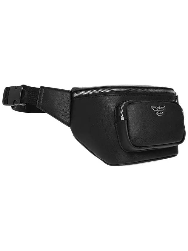 Men's Reclamed Leather Eagle Putty Belt Bag Black - EMPORIO ARMANI - BALAAN 5