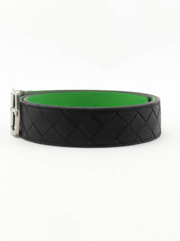 Intrecciato Reversible Leather Belt Black Parakit - BOTTEGA VENETA - BALAAN 4