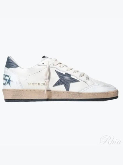 Ballstar Dusty Blue Tab Low Top Sneakers White - GOLDEN GOOSE - BALAAN 2