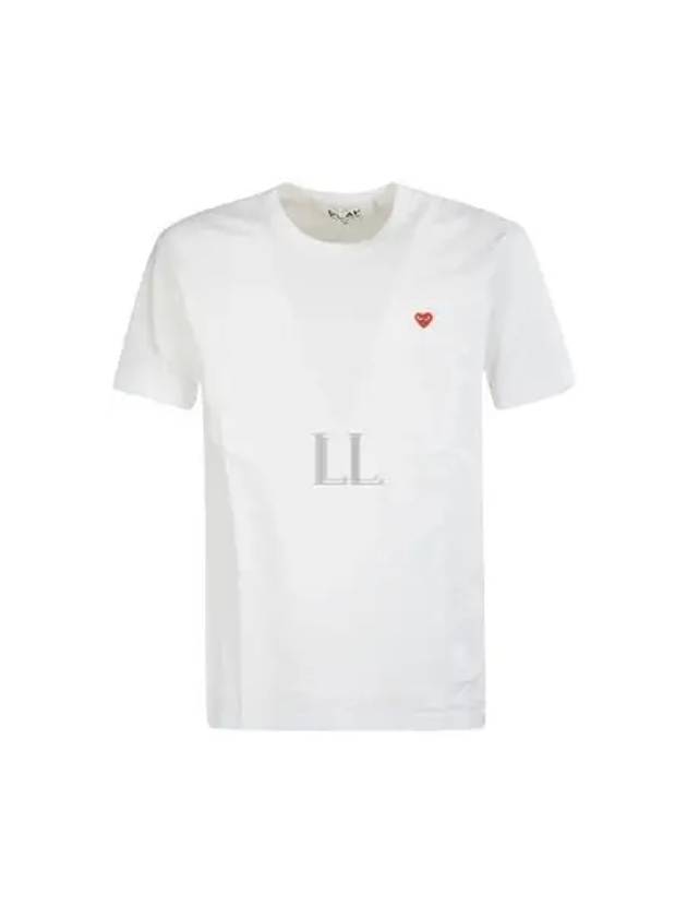 Mini Red Heart Wappen Short Sleeve T-Shirt White - COMME DES GARCONS - BALAAN 2