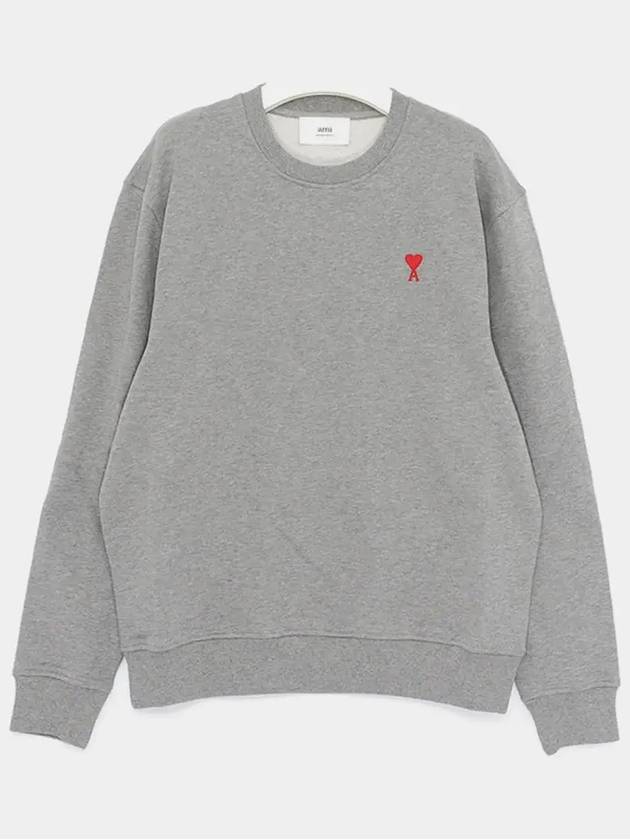 Small Heart Logo Sweatshirt Grey - AMI - BALAAN 4