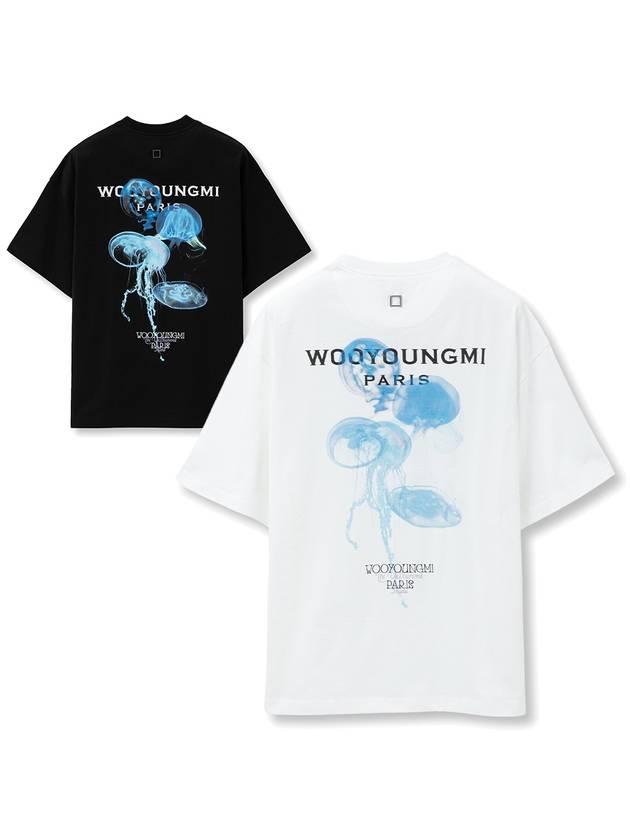 Luminous Jellyfish Back Logo Short Sleeve T Shirt White W241TS05715W - WOOYOUNGMI - BALAAN 1