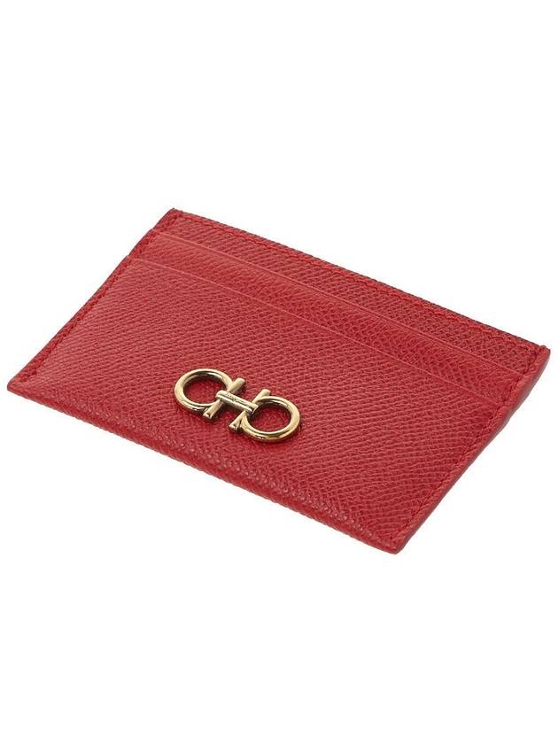 Gancini Card Wallet Lipstick Red - SALVATORE FERRAGAMO - BALAAN 5