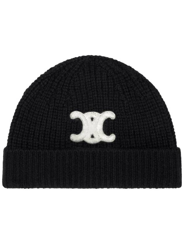 Triomphe Cashmere Seamless Beanie Black - CELINE - BALAAN 2