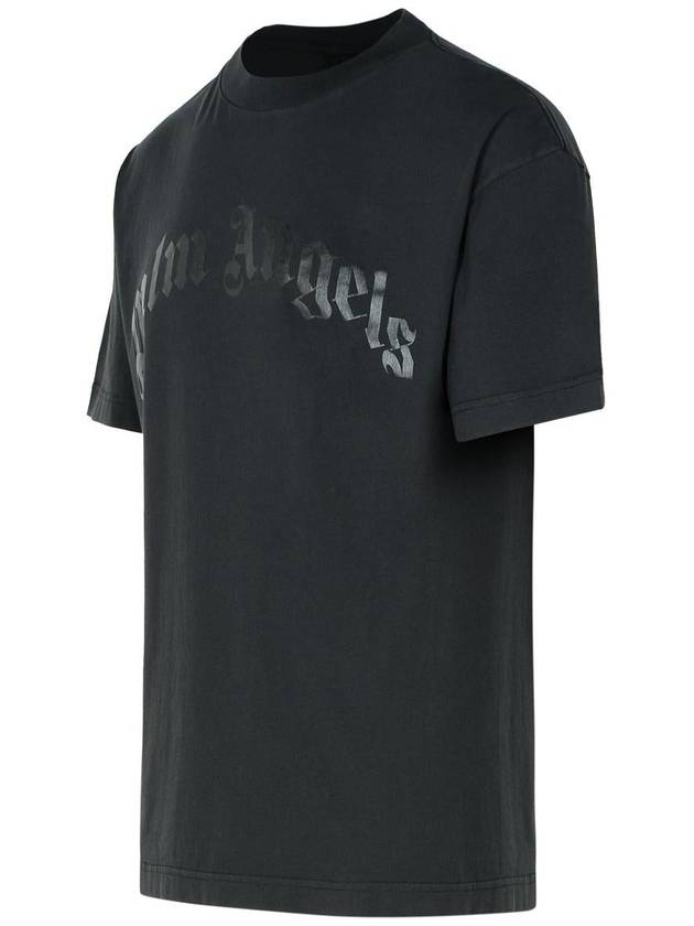 Palm Angels Black Cotton T-Shirt - PALM ANGELS - BALAAN 2