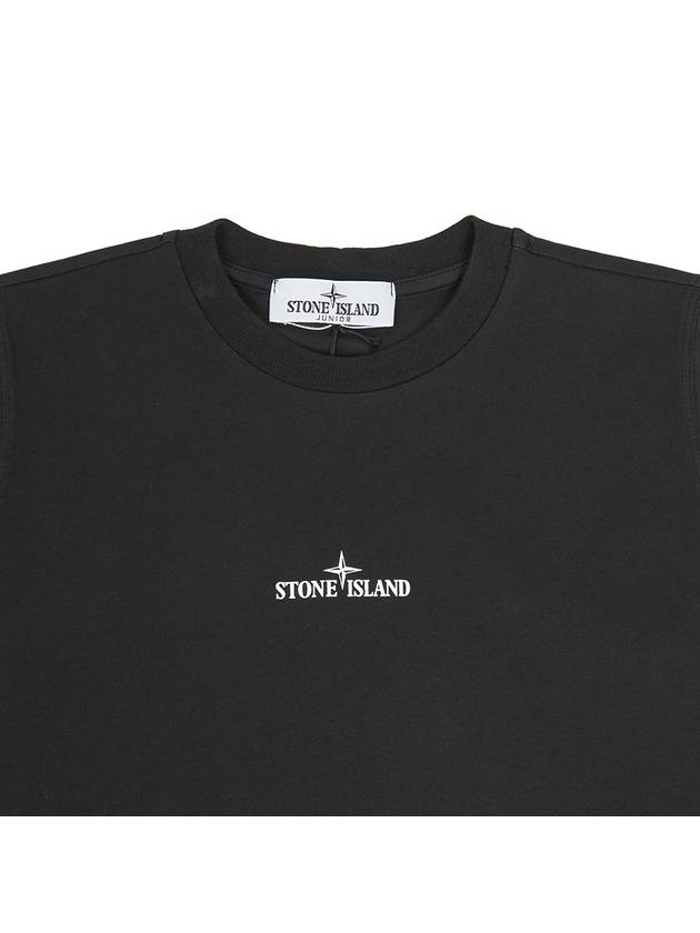 Kids Logo Print Short Sleeve T-Shirt Black - STONE ISLAND - BALAAN 4